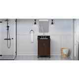 Jeffrey Alexander Theodora 24" Dark Walnut Single Sink Bathroom Vanity with Black Granite Top - 8 in. Widespread Faucet Top