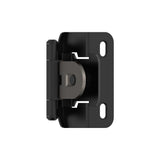 Amerock BPR8719FB 1/2 inch (13mm) Overlay Single Demountable Partial Wrap Matte Black Cabinet Hinge - 1 Pair