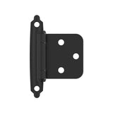 Amerock BPR3429FB Variable Overlay Self Closing Face Mount Matte Black Cabinet Hinge - 1 Pair
