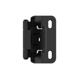 Amerock BPR7550FB 1/2 inch (13mm) Overlay Self Closing Partial Wrap Matte Black Cabinet Hinge - 1 Pair