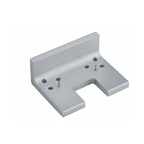 Ives MB1VP door coordinator mounting bracket in satin stainless, front view