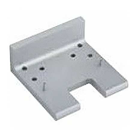 Ives MB2FP door coordinator mounting bracket in satin stainless, front view