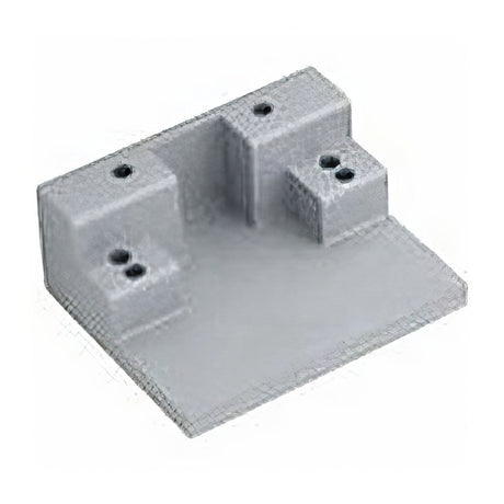 Ives MB2P door coordinator mounting bracket in satin stainless, front view