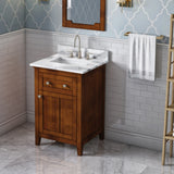 Jeffrey Alexander Chatham 24" Chocolate Single Sink Bathroom Vanity with Calacatta Vienna Quartz Top - 8 in. Widespread Faucet Top product image 2