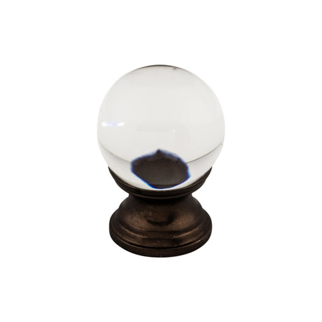 Top Knobs TK840ORB Clarity Clear Glass 1" Diameter Round Knob Oil Rubbed Bronze
