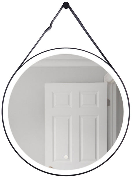 Craftmade MIR105-FB 30" Round LED Mirror dimmer defogger removable decorative strap & hardware 3000K in Flat Black