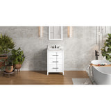 Jeffrey Alexander Katara 24" White Single Sink Bathroom Vanity with Calacatta Vienna Quartz Top - 8 in. Widespread Faucet Top