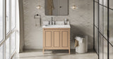 Jeffrey Alexander Percival 36" Natural Oak Single Sink Bathroom Vanity with Calacatta Vienna Quartz Top - 8 in. Widespread Faucet Top product image 6