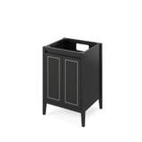 Jeffrey Alexander Percival 24" Black Single Sink Bathroom Vanity with Calacatta Vienna Quartz Top - 8 in. Widespread Faucet Top product image 3