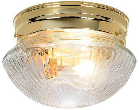 Monument Lighting 671331 Ribbed Glass Ceiling Fixture Polished Brass