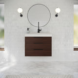 Jeffrey Alexander Gardner 31" Dark Walnut Single Sink Bathroom Vanity with White Resin Top - Single-Hole Faucet Top - VKGAR30DWRE product image 2