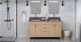 Jeffrey Alexander Theodora 60" Natural Oak Double Sink Bathroom Vanity with Grey Quartz Top - 8 in. Widespread Faucet Top product image 6