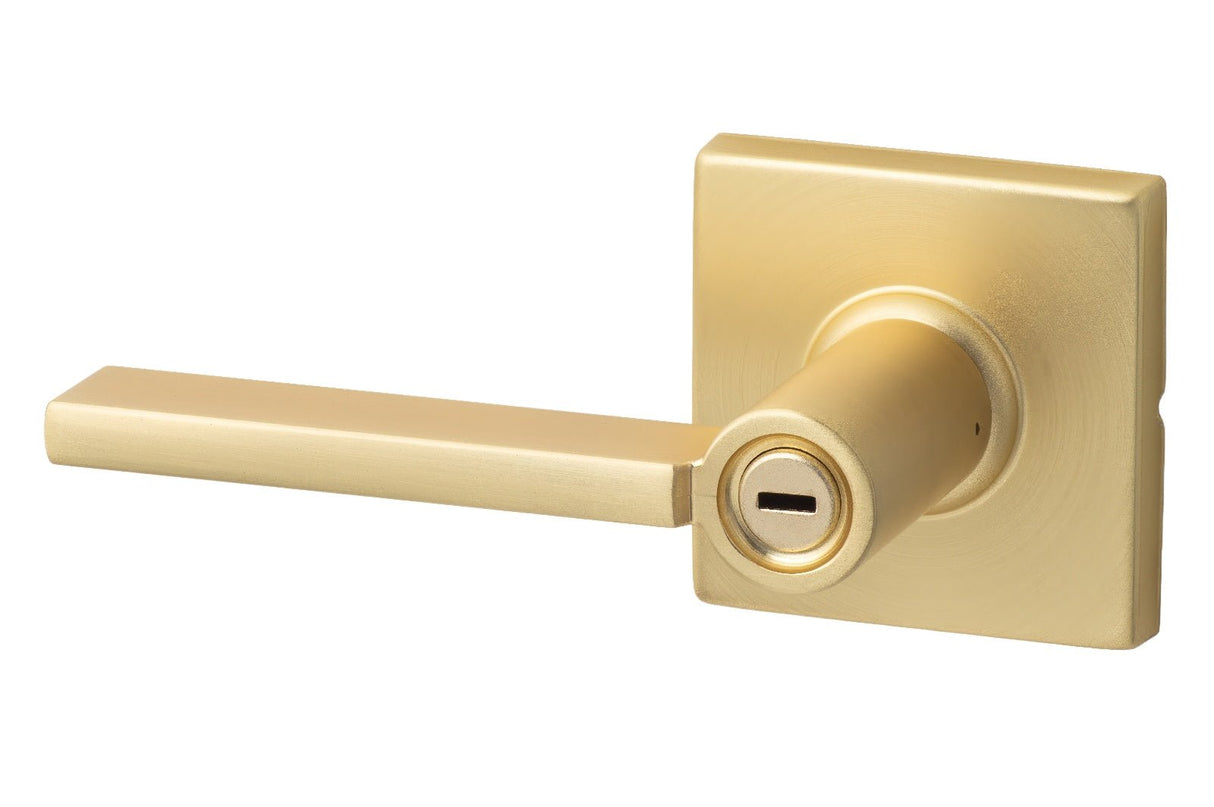 Sure-Loc MS102-SQ SB satin brass privacy door lever