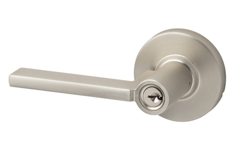 Sure-Loc Hardware MS107-RD 15 keyed entry keyed entry door lever in satin nickel, front view