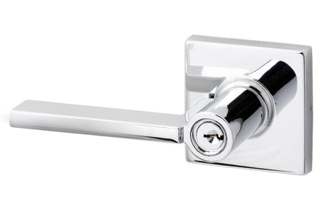 Sure-Loc Hardware MS107-SQ 26 keyed entry keyed entry door lever in polished chrome, additional view