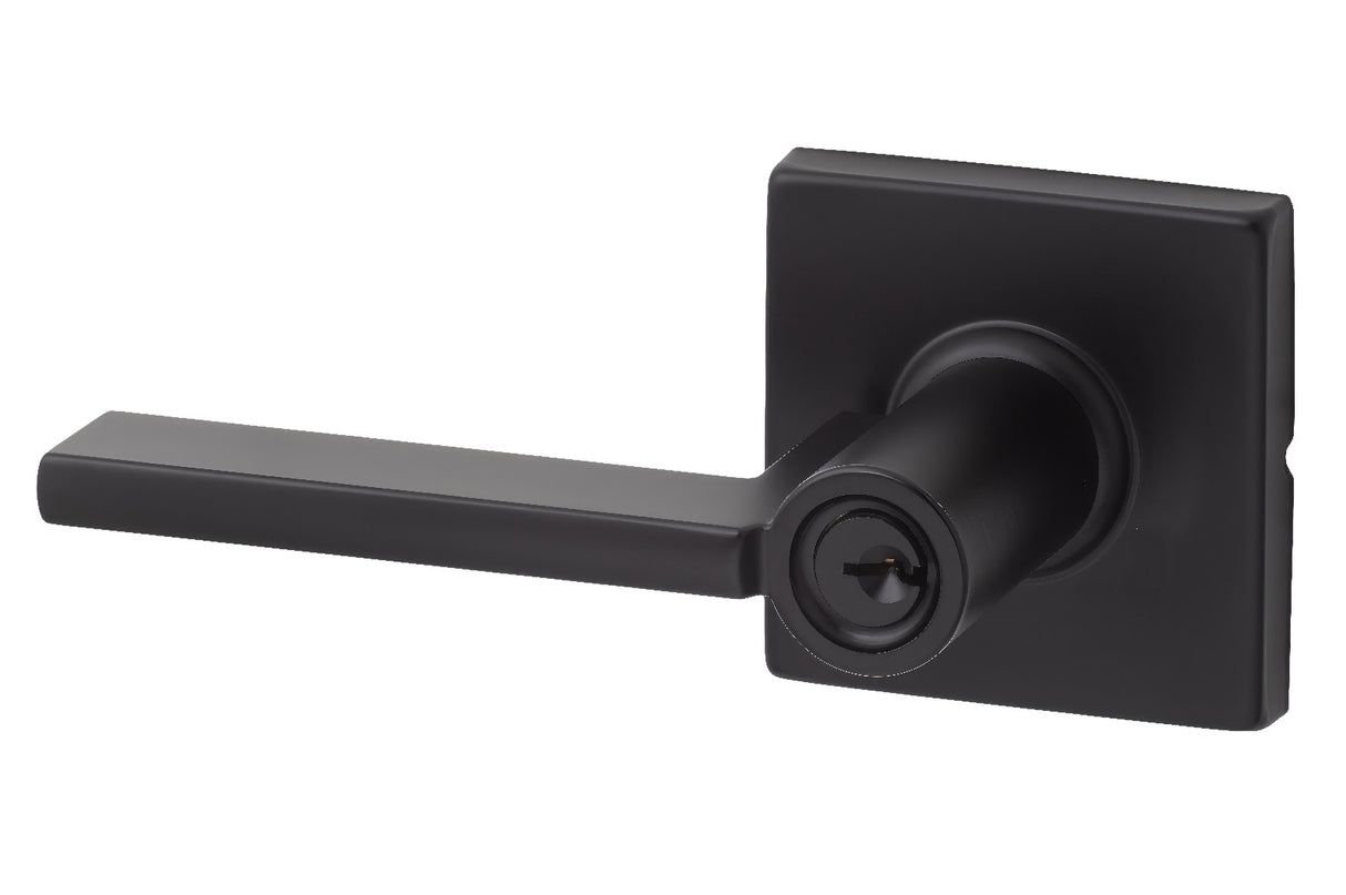 Sure-Loc MS107-SQ FBL flat black keyed entry door lever
