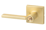 Sure-Loc MS107-SQ SB satin brass keyed entry door lever