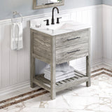 Jeffrey Alexander Wavecrest 30" Weathered Grey Single Sink Bathroom Vanity with Calacatta Vienna Quartz Top - 8 in. Widespread Faucet Top product image 2