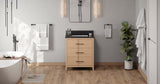 Jeffrey Alexander Katara 30" Natural Oak Single Sink Bathroom Vanity with Black Granite Top - 8 in. Widespread Faucet Top product image 6