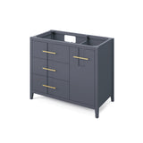Jeffrey Alexander Katara 43" Blue Steel Single Sink Bathroom Vanity with White Resin Top - 8 in. Widespread Faucet Top product image 2