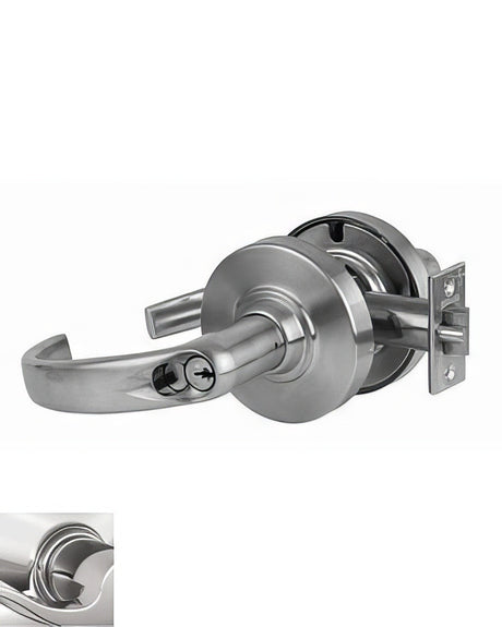 Schlage Commercial ND80RSPA625 polished chrome keyed showroom door lever