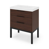 Jeffrey Alexander Gardner 31" Dark Walnut Single Sink Bathroom Vanity with White Resin Top - Single-Hole Faucet Top - VKGAR30DWSQRE