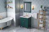 Jeffrey Alexander Chatham 30" Green Single Sink Bathroom Vanity with White Carrara Marble Top - 8 in. Widespread Faucet Top product image 7