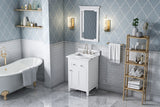 Jeffrey Alexander Chatham 24" White Single Sink Bathroom Vanity with Calacatta Vienna Quartz Top - 8 in. Widespread Faucet Top product image 7