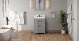 Jeffrey Alexander Katara 24" Grey Single Sink Bathroom Vanity with White Quartz Top - 8 in. Widespread Faucet Top - VKITKAT24GRWQR product image 6