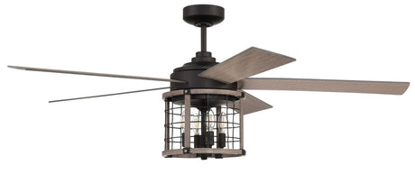 Craftmade NIC56FBLW5 56" Nicolas Ceiling Fan in Flat Black / Light Wenge