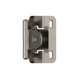 Amerock BPR871914 1/2 inch (13mm) Overlay Single Demountable Partial Wrap Nickel Cabinet Hinge - 1 Pair
