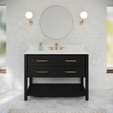 Jeffrey Alexander Kipling 49" Black Single Sink Bathroom Vanity with White Quartz Top - Single-Hole Faucet Top