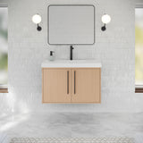 Jeffrey Alexander Tempest 36" Natural Oak Single Sink Bathroom Vanity with White Resin Top - Single-Hole Faucet Top - VKTEM36NORE product image 2