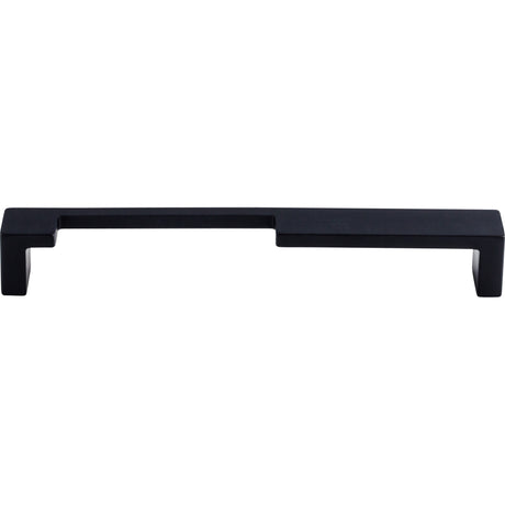 Top Knobs TK257BLK Modern Metro Notch Pull A 7" Center to Center Bar Pull Flat Black
