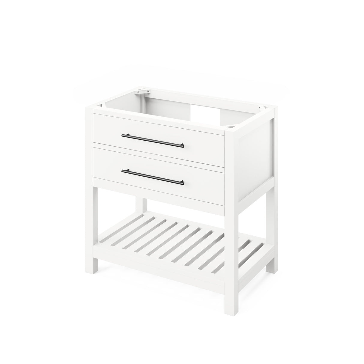 Jeffrey Alexander Wavecrest 36" White Single Sink Bathroom Vanity with Black Granite Top - 8 in. Widespread Faucet Top product image 3