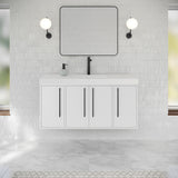 Jeffrey Alexander Tempest 48" White Single Sink Bathroom Vanity with White Resin Top - Single-Hole Faucet Top - VKTEM48WHRE product image 2