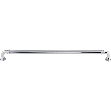 Top Knobs TK326PC Reeded 12" Center to Center Bar Pull Polished Chrome