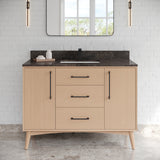 Jeffrey Alexander Dashwood Natural Oak Single Sink Bathroom Vanity with Blue Limestone Top - 8 in. Widespread Faucet Top - VKITDAS48NOLSR