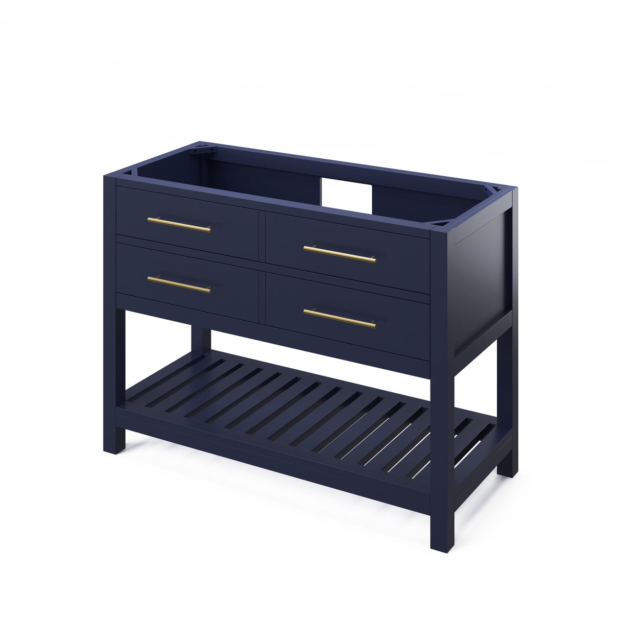 Jeffrey Alexander Wavecrest 48" Hale Blue Single Sink Bathroom Vanity with Calacatta Vienna Quartz Top - 8 in. Widespread Faucet Top product image 3