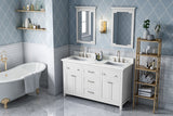 Jeffrey Alexander Chatham 60" White Double Sink Bathroom Vanity with Calacatta Vienna Quartz Top - 8 in. Widespread Faucet Top - VKITCHA60WHCQR product image 7
