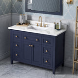 Jeffrey Alexander Chatham 48" Hale Blue Single Sink Bathroom Vanity with Calacatta Vienna Quartz Top - 8 in. Widespread Faucet Top product image 2