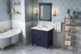 Jeffrey Alexander Chatham 36" Hale Blue Single Sink Bathroom Vanity with White Carrara Marble Top - 8 in. Widespread Faucet Top product image 7