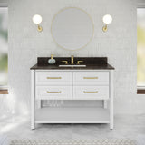 Jeffrey Alexander Kipling 49" White Single Sink Bathroom Vanity with Blue Limestone Top - Single-Hole Faucet Top