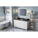 Jeffrey Alexander Chatham 60" White Double Sink Bathroom Vanity with Black Granite Top - 8 in. Widespread Faucet Top - VKITCHA60SWHBGR
