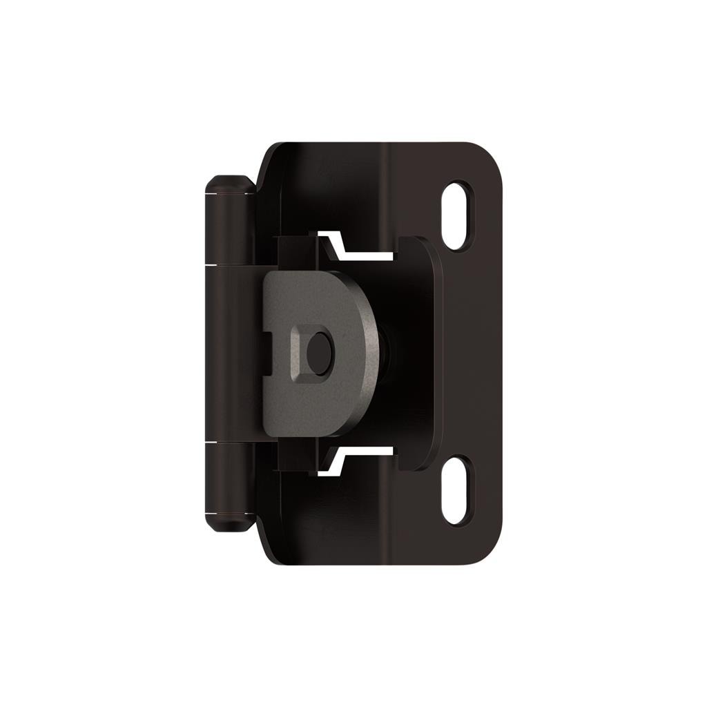 Amerock BPR8719ORB 1/2 inch (13mm) Overlay Single Demountable, Partial Wrap Oil-Rubbed Bronze Hinge - 1 Pair