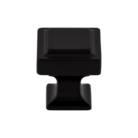 Top Knobs TK701BLK Ascendra 1 1/8" Length Square Knob Flat Black
