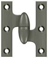 Deltana OK2520U15A-R antique nickel olive knuckle hinge