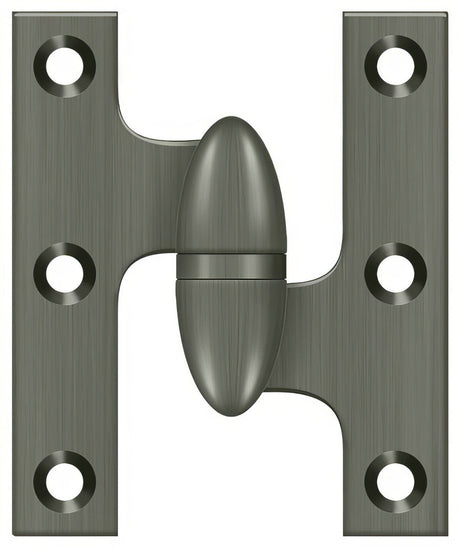 Deltana OK2520U15A-R antique nickel olive knuckle hinge