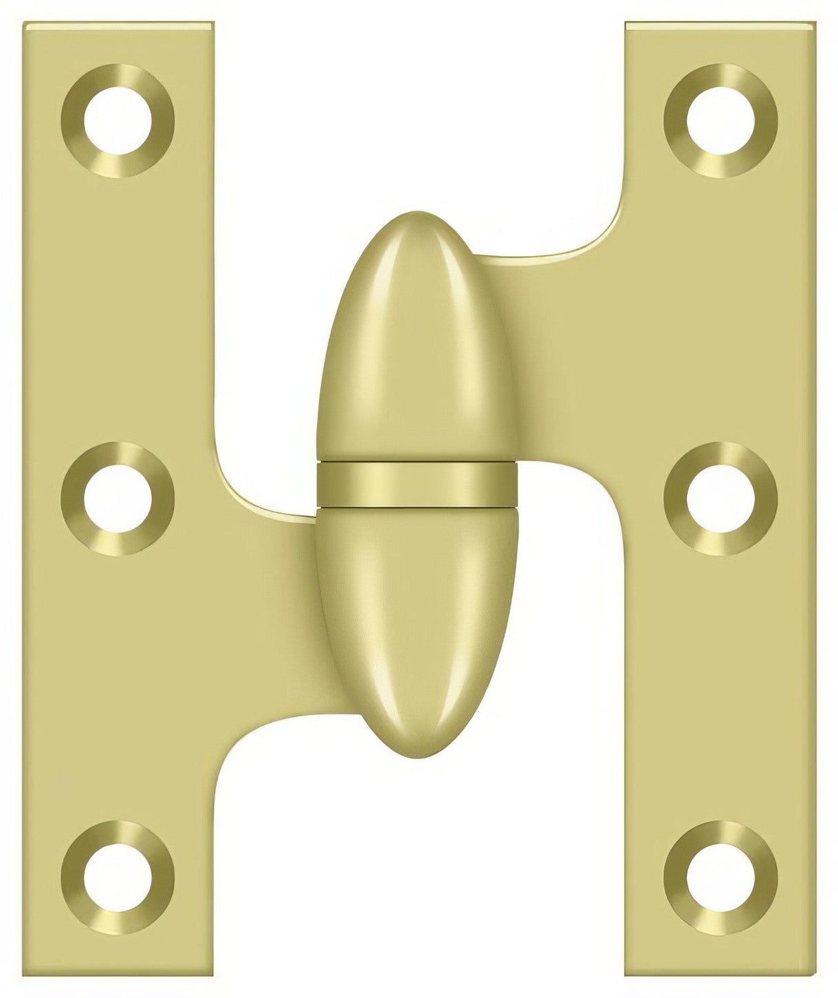 Deltana OK2520U3-L polished brass olive knuckle hinge