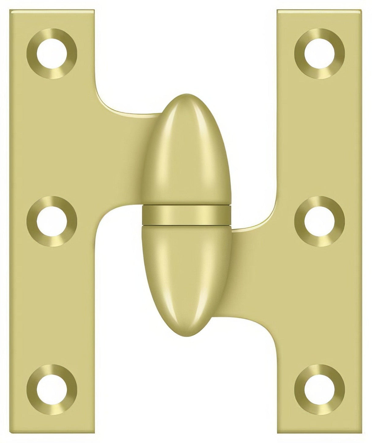 Deltana OK2520U3-R polished brass olive knuckle hinge